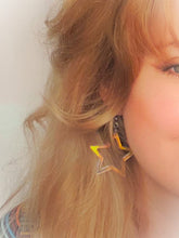 Load image into Gallery viewer, Iridescent Hollow Star Dangle Earrings