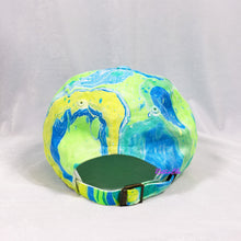 Load image into Gallery viewer, Color Block Blue Green Retro Inspired Blacklight Dad Hat-Marble Dipped