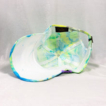 Load image into Gallery viewer, Color Block Blue Green Retro Inspired Blacklight Dad Hat-Marble Dipped