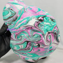 Load image into Gallery viewer, Teal Pink Wave Swirl Retro Inspired Blacklight Dad Hat-Marble Dipped