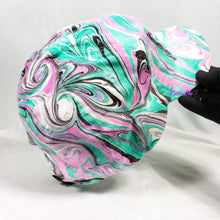 Load image into Gallery viewer, Teal Pink Wave Swirl Retro Inspired Blacklight Dad Hat-Marble Dipped