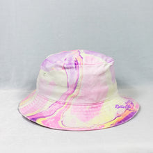 Load image into Gallery viewer, Pastel Color Block Pink Purple Orange Retro Inspired Blacklight Bucket Hat-Marble Dipped
