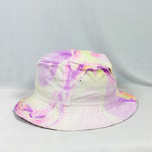 Load image into Gallery viewer, Pastel Color Block Pink Purple Orange Retro Inspired Blacklight Bucket Hat-Marble Dipped
