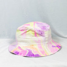 Load image into Gallery viewer, Pastel Color Block Pink Purple Orange Retro Inspired Blacklight Bucket Hat-Marble Dipped