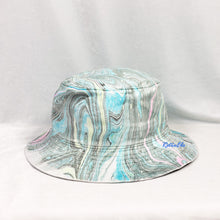 Load image into Gallery viewer, Black Blue Retro Inspired Blacklight Bucket Hat-Marble Dipped