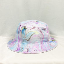 Load image into Gallery viewer, Purple Blue Retro Inspired Blacklight Bucket Hat-Marble Dipped