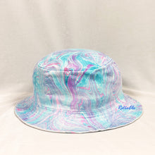 Load image into Gallery viewer, Pastel Purple Blue Retro Inspired Blacklight Bucket Hat-Marble Dipped