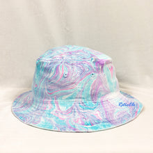 Load image into Gallery viewer, Pastel Purple Blue Retro Inspired Blacklight Bucket Hat-Marble Dipped