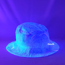 Load image into Gallery viewer, Pastel Purple Blue Retro Inspired Blacklight Bucket Hat-Marble Dipped