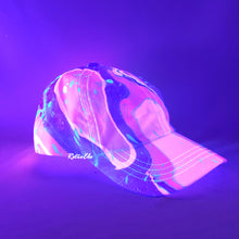 Load image into Gallery viewer, Color Block Purple Orange Retro Inspired Blacklight Dad Hat-Marble Dipped