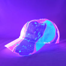 Load image into Gallery viewer, Color Block Purple Orange Retro Inspired Blacklight Dad Hat-Marble Dipped