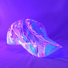 Load image into Gallery viewer, Purple Blue Retro Inspired Blacklight Dad Hat-Marble Dipped
