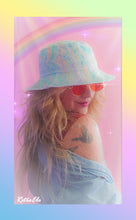 Load image into Gallery viewer, Purple Blue Retro Inspired Blacklight Bucket Hat-Marble Dipped