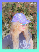 Load image into Gallery viewer, Color Block Purple Orange Retro Inspired Blacklight Dad Hat-Marble Dipped