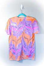 Load image into Gallery viewer, Purple and Orange Zig Zag Marbled Shirt-Adult Medium