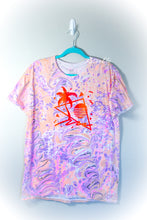 Load image into Gallery viewer, Retro Palm Tree Marbled Wavy Dot Shirt-Adult Large