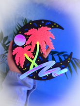 Load image into Gallery viewer, Saved by the Moon-Blacklight Crescent Moon Acrylic Art Wall Hanging