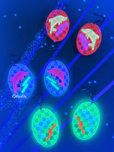 Load image into Gallery viewer, Blacklight Retro Dolphin Earrings