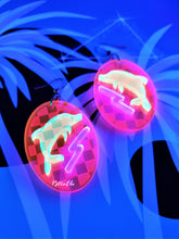 Load image into Gallery viewer, Blacklight Retro Dolphin Earrings