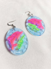 Load image into Gallery viewer, Blacklight Retro Dolphin Earrings