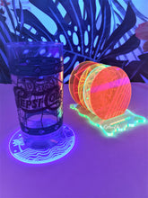Load image into Gallery viewer, Fluorescent UV Acrylic Coaster Set-Flamingo Paradise
