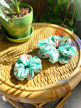 Load image into Gallery viewer, Retro Teal 80s/90s Handmade Cotton XL Scrunchie