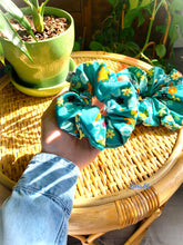 Load image into Gallery viewer, 70s Flowers Handmade Cotton Small Scrunchie