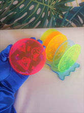 Load image into Gallery viewer, Fluorescent UV Acrylic Coaster Set-Vaporwave City