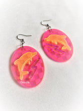 Load image into Gallery viewer, Blacklight Retro Dolphin Earrings