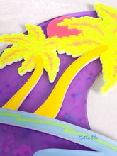 Load image into Gallery viewer, Coastal MoonWave-Blacklight Crescent Moon Acrylic Art Wall Hanging