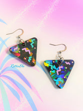 Load image into Gallery viewer, Roller Rink Vaporwave Triangle Earrings