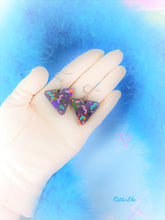 Load image into Gallery viewer, Roller Rink Vaporwave Triangle Earrings