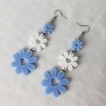 Load image into Gallery viewer, Flower and Heart Dangle Earrings