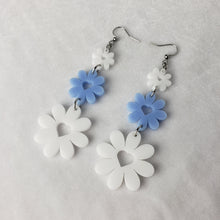 Load image into Gallery viewer, Flower and Heart Dangle Earrings
