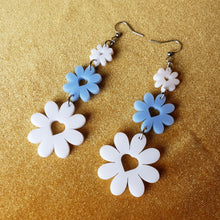 Load image into Gallery viewer, Flower and Heart Dangle Earrings
