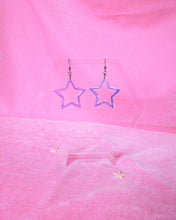 Load image into Gallery viewer, Iridescent Hollow Star Dangle Earrings