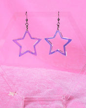 Load image into Gallery viewer, Iridescent Hollow Star Dangle Earrings