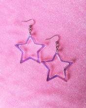 Load image into Gallery viewer, Iridescent Hollow Star Dangle Earrings