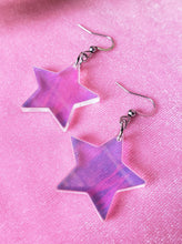 Load image into Gallery viewer, Iridescent Star Dangle Earrings