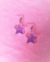 Load image into Gallery viewer, Iridescent Star Dangle Earrings
