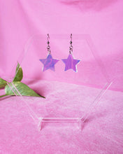Load image into Gallery viewer, Iridescent Star Dangle Earrings