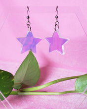 Load image into Gallery viewer, Iridescent Star Dangle Earrings