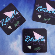 Load image into Gallery viewer, Tropic Night-Retro Synthwave Blue Moon  Acrylic Art Wall Hanging Circle