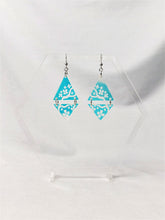 Load image into Gallery viewer, Vaporwave Cherry Blossom Tree Aesthetic Dangle Earrings Iridescent/Black Sparkle