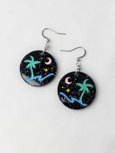 Load image into Gallery viewer, Pastel Retro Beach Sparkle Dangle Earrings