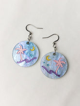 Load image into Gallery viewer, Pastel Retro Beach Sparkle Dangle Earrings