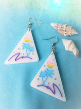 Load image into Gallery viewer, Vaporwave 80s Beach Palm Tree Acrylic Earrings