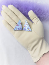 Load image into Gallery viewer, 80s Stud Blue Marble Triangle Earrings
