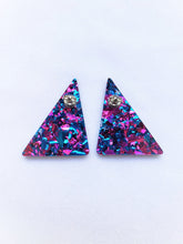 Load image into Gallery viewer, 80s Inspired Chunky Glitter Triangle Studs | More Colors!