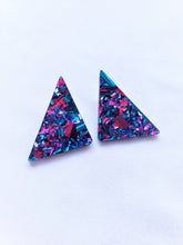 Load image into Gallery viewer, 80s Inspired Chunky Glitter Triangle Studs | More Colors!